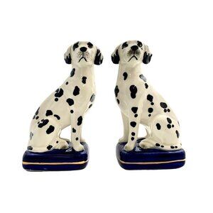 Dog Figurine Pair Dalmatian Statue Fitz and Floyd Style Rare Vintage Decor